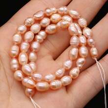 1 Strand 36cm Natural Freshwater Pearls Rice Oval Pearl Beads For Jewelry Making DIY Women Men Necklace Bracelets Handicrafts Accessories - Rice Pearl - View 6