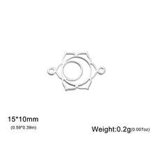 TEAMER 1pc/Pack Fashionable Stainless Steel Hollow Yoga Seven Chakras Pendant, Exquisite Geometric Design Handmade DIY Accessory For Necklace, Bracelet, Earrings, Keychain, Bag Charm - Fashion Series - View 18