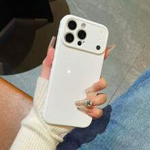 1pc INS Side Heart Full Coverage Anti-Drop Phone Case, Compatible With 17 16 15 14 13 12 11 Pro Max, Transparent Phone Protective Cover Waterproof Shockproof Scratch-Resistant - White - View 2