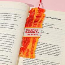 2D Flat Bacon Shaped Bookmark, Printed With Pun "Reading Is Bacon" - Made Of Acrylic Material, Suitable For Book Lovers And Libraries, Bacon Themed Gift, Dedicated To Food And Reading Enthusiasts. - Multicolor - View 5