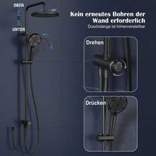 Rain Shower Set Without Fittings, Shower System With Shower Head, Stainless Steel Shower Column, Overhead Shower Set,  Round Shower Head 25cm - 250mm Spray - View 5