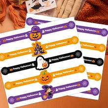 Halloween Long Strip Stickers Cartoon Pumpkin Ghost Stickers Gift Box Packaging Seal Stickers Baking Decoration Irregular Halloween Stickers Gift Box Seal Stickers Self-Adhesive Labels Packaging Supplies - Multicolor - View 2