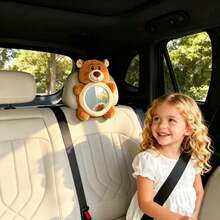 Baby Car Rearview Mirror, Infant Car Seat Rear-Facing Observation Mirror, Animal Plush Anti-Drop Cognitive Mirror, Back Seat Care Mirror, Baby Travel Companion Toy - Multicolor - View 2