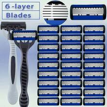 6-Layer Stainless Steel Shaver, Men's Classic Shaver Blade, Detachable And Reusable Shaver - Multicolor - View 2