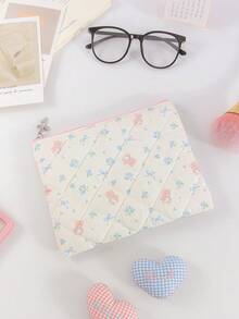 Quilted Floral Make Up Bag Zipper Pouch Travel Toiletry Bag Multi-Functional Skincare Storage Bag, Women's Sanitary Pad Storage Bag, Gift For Mom Or Girlfriend, Student Pencil Case - View 15