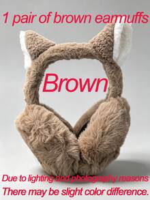 1pc Children's Autumn/Winter Ear Muffs, Cute Solid Color Cat Ear Warm Ear Muffs, Unisex Foldable Ear Muffs, Essential Windproof And Cold-Resistant Warmth Gear For Autumn/Winter - Multicolor - View 14
