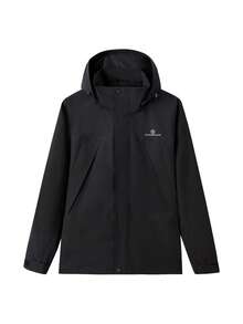 CAMEL CROWN Men's Hooded Windproof And Waterproof Jacket For Outdoor Use, Couple Style - Phantom Black - View 2