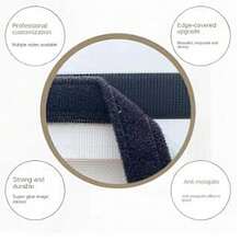 1pc Black Fiberglass Anti-Mosquito & Fly Window Screen, Suitable For Window Mosquito Protection, Summer Mosquito-Proof Window Curtain - Black - View 7