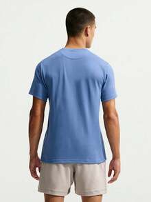 Nike Men's AS M NK DF PRIMARY STMT SS Short Sleeve T-Shirt Knit Collarless Short TDV9832-459 - Dusty Blue - View 2