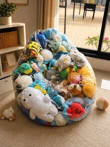 Plush Doll Storage Bean Bag Sofa Chair, Transparent Doll Storage Stool, Baby Room Storage Furniture Decor - Doll Storage - View 6
