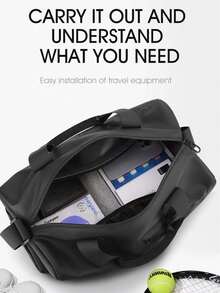 NEWHEY Men's Waterproof Handbag With Separate Shoe Compartment, Large Capacity Shoulder/Crossbody Bag - Multicolor - View 4