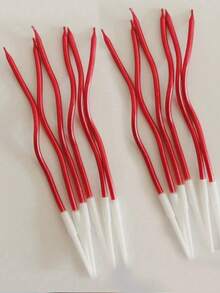1/2/6pcs Curved Red Cake Decoration Candles (6pcs/Box) Christmas Cake Decoration Candles Halloween Witch Red Candles - Multicolor - View 6