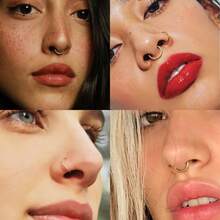 DAILI 1pc Seamless Hoop Nose Ring 316L Stainless Steel Septum Clicker Ring Snail Ear Piercing Jewelry Cartilage Ring Hypoallergenic - 1 Seamless Ring - View 6