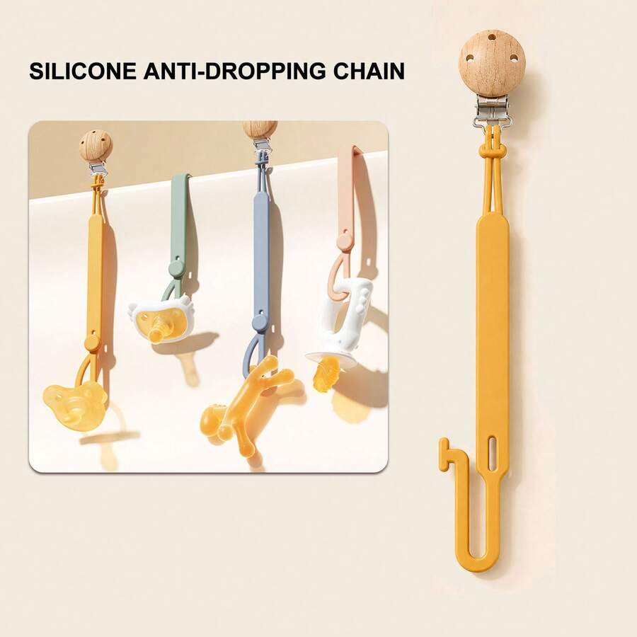 Kẹp núm vú giả silicone đa năng, dây đeo giữ núm vú giả điều chỉnh được cho núm vú giả, đồ gặm nướu và đồ chơi cho bé - Nhiều màu - Xem 1