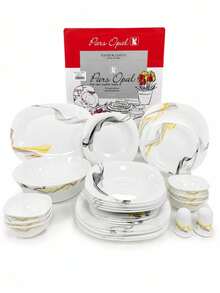 28-Pieces Opal Ribbon Dinner Set For 6 (Plates & Bowls) - Multicolor - View 4