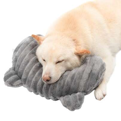 1pc Dog Calming Pillow,Soft And Neck-Friendly,Washable Pet Neck Pillows,14"X9" | Fluffy High Density Pet Bed Pillow For Small Medium Large Dogs And Cats,Calming Pillow For Senior Pup Puppy Kitten,Gray