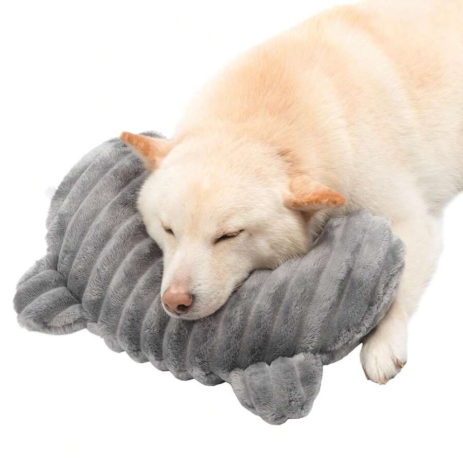 1pc Dog Calming Pillow,Soft And Neck-Friendly,Washable Pet Neck Pillows,14"X9" | Fluffy High Density Pet Bed Pillow For Small Medium Large Dogs And Cats,Calming Pillow For Senior Pup Puppy Kitten,Gray - Multicolor - View 1