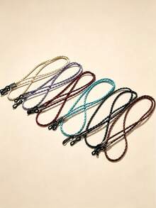 6pcs Premium Faux Leather Eyeglass Straps - Adjustable, Durable Glasses & Reading Glasses Lanyards In Assorted Colors With Metal Clasps - Multicolor - View 1
