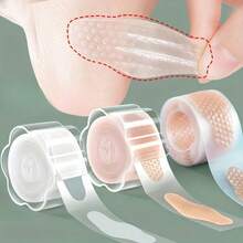 1 Box 30 Gel Heel Protectors - Invisible Transparent Heel Stickers, Adhesive Blister Pads With Shoe Lining, Foot Care Cushioning Pads, Ready To Use, Easy To Store, With Flower-Shaped Storage Box, Easy To Use, Invisible Heel Stickers - A - View 1