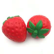 somoving New Extra Large Strawberry Slow Rebound Toy, Giant Squishy Toy, PU Filled Sensory Toy, Cute Squeeze Ball Stress Relief Game Toy, Suitable For Adults - Multicolor - View 6