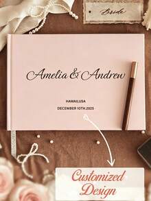 Custom Linen Wedding Guest Book, Personalized Hardcover Photo Album, Wedding Keepsake & Anniversary Photo Album, Unique Anniversary Gift, Guest Book - Multicolor - View 16