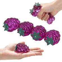 1PC Cute Transparent Purple Grape Squeeze Ball, Fruit Shaped Soft Rubber Toy, Anxiety Relief Venting Gift, Purple Grape Maltose Squishy Toy, Stress Relief Slow Rebound Decompression Toy - Multicolor - View 1