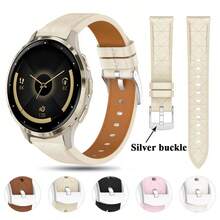 20mm Synthetic Leather Watch Band, Compatible With Venu Sq 2 Plus Vivoactive 5 3, Forerunner 165 55 645 245, Compatible With Huawei Watch GT3 GT2 42, Compatible With Samsung Galaxy Watch 7 6 5 4 40 44, Compatible With GTS 4 Smart Watch Band Accessory - 20mm - View 3