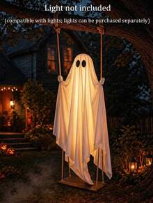 Halloween Hanging Ghost Swing Decor, Pre-Assembled Ready To Hang Ghost, Stable And Adjustable, Durable And Sturdy, Suitable For Porch, Trees, Yard And Entrance, Outdoor Halloween Decoration (Light Not Included) - Multicolor - View 5