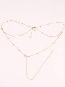 1pc Minimalist Double-Layer Waist Chain, Beach Party Body Chain, Fashion Accessory, Belt For Women - Multicolor - View 14
