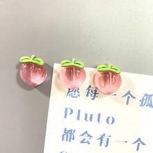 5/10/15pcs Peach Fridge Magnets, Cute 3D Resin Fruit Fridge Stickers, Kitchen Decor Message Board Magnets, Refrigerator Accessories, Home Decor - Multicolor - View 5