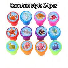 24pcs Ocean Creature Pattern Stamps, Multiple Ocean Theme Stamps, Suitable For Card Making And Classroom Activities, Party Favors, Gifts And Creative Craft Supplies - Multicolor - View 10