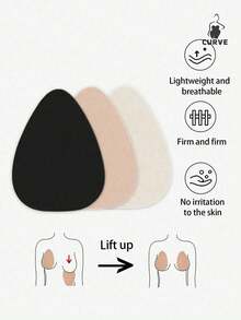 4pcs/Pack Women's Invisible Breast Lift Adhesive Tape, Disposable Push-Up Bra Tape, Suitable For Large Breasts, Invisible Strapless Backless Self-Adhesive Bra - Multicolor - View 2