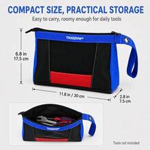 TKIGZNW T027 Visible Mesh Tool Bag 1Pc 1680D Oxford Cloth Wrist Carry Hardware Storage Pouch For Electrician DIY Craft,Storage Bags - Black - View 8