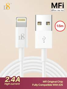 D8 Lightning 充電線 (1.5M) TPE USB-A 轉 Lightning，MFi 認證充電線，USB 2.0 Lightning 充電線，2.4A 快充，相容 iPhone 14 Pro/13 Mini/13/12/11 Pro MAX/XR/XS/8/7/Plus/6S/SE - 白色 - 查看 11