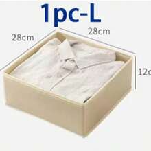 1/6pcs Drawer Storage Boxes, Reinforced Design Resistant To Deformation, Available In S/M/L Sizes, Suitable For Organizing Underwear, Socks, Clothing In Wardrobe, Also For Desktop Organization Of Various Small Items, Freely Combinable And Arrangeable, Partitioned Storage For Neat And Orderly Organization, Home Clothing And Miscellaneous Item Storage, Creating A Clean And Organized Storage Space - Beige - View 10