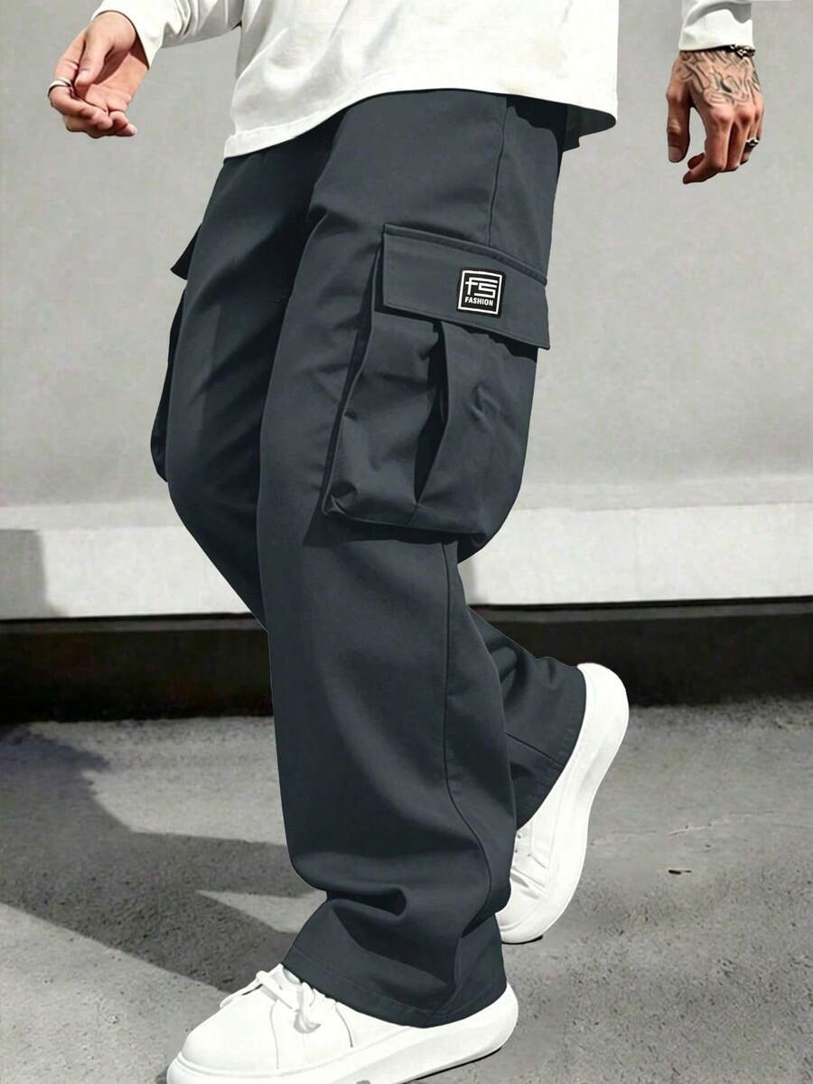 Men's Casual Summer Lightweight Cargo Pants Fashion Multi-Pocket Long Pants Sports Fall - Grey - View 1