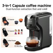 CAFELFFE Capsule Coffee Machine 20BAR Hot And Cold Brewing,Compatible With D* And N* Capsules/Ground Coffee,Descaling Function,3-In-1 600ml Removable Water Tank,One-Touch Extraction High-Efficiency Brewing System Coffee Machine For Home,Office - UK Plug(220-240V) - View 1