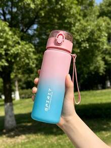 500ml大容量漸層塑料水瓶，便攜易握飲水瓶，適合戶外運動與日常健身 - 彩色 - 查看 3