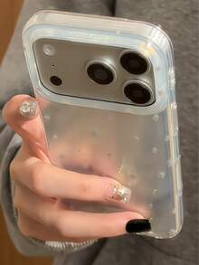 Premium Glitter Silver White Star Design Phone Case Compatible With Iphone 17 Pro Max, 17 New, 16 Pro, 14, 16 Full Coverage Anti-Drop Protective Cover, Unique & Stylish For Women - Silver - View 2