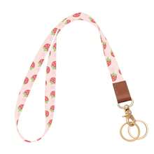 Key Lanyard, Long Neck With Metal Hook, Can Be Used To Hang ID Cards, Cute Lanyard Keychain - Strawberry - View 3