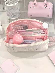 1pc Multi-Layer Pencil Case Set, Waterproof Polka Dot Stationery & Pen Storage Box, Large Capacity School Supplies, Cute Gift For Girls & Students, Suitable For Desk Organization, Back To School, Travel (Pattern May Vary) - A - View 5