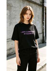 My Funny Expression On  Face T The Shirt Shop Performed A Lobotomy - 黑色 - 查看 7