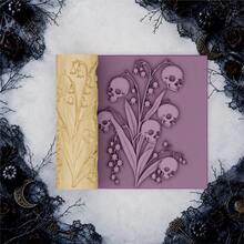 1pc Lily Skull Flower Branch Texture Roller - Embossed Polymer Clay Tool With Lily & Branch Patterns, Plastic Suitable For Ceramics, Pottery, Jewelry Making, Sculpture, Weaving, DIY Crafts - Decorative Patterns For Clay Rollers Gift For Artists - 1PC - View 1