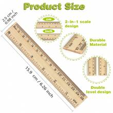 3 cây thước gỗ 15/20/30cm, dụng cụ đo lường cho học sinh, văn phòng và gia đình, đo theo cm và inch, đồ dùng tựu trường - A - Xem 2