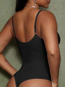 Women's Fashion Waist Shaping Slightly Adjustable Single-Breasted Bodysuit - Fully Envelops Fat To Create A Perfect Figure - Black - View 10