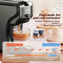 CAFELFFE Capsule Coffee Machine 20BAR Hot And Cold Brewing,Compatible With D* And N* Capsules/Ground Coffee,Descaling Function,3-In-1 600ml Removable Water Tank,One-Touch Extraction High-Efficiency Brewing System Coffee Machine For Home,Office - EU F Type Plug(220-240V) - View 5