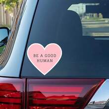 Pink Heart Shape Positive Text Decal, Inspirational Slogan Decor Sticker, Universal Multipurpose Ornament For Car Laptop Water Bottle Notebook Smooth Surface Decor Accessories - Car Stickers - View 1