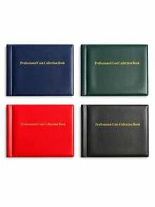 1 pieza Álbum de colección de monedas de 240 bolsillos con páginas interiores transparentes, adecuado como regalo de cumpleaños, festivo, Navidad, álbum de colección de monedas de 25 centavos, 8 pulgadas*6 pulgadas, 4 colores disponibles - Multicolor - Ver 11