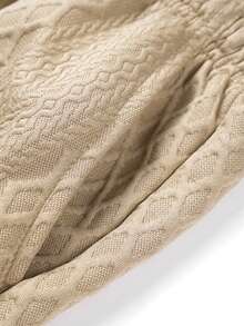 Men's Spring/Autumn Daily Commute Fashion Casual New Jacquard Polo Shirt And Long Pants Set - Khaki - View 8