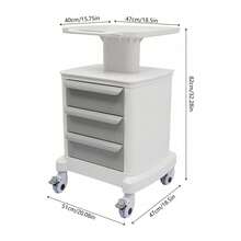 Ubfhonsi Utility Cart, Mobile Storage Cart, Commercial Hospital Office Lab Cart - White - View 3